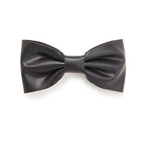 5/$15 FOREVER 21 FAUX LEATHER RED/BLACK HAIR BOW